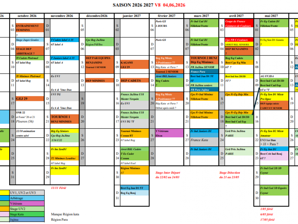 Image de l'actu 'CALENDRIER PRÉVISIONNEL DES COMPÉTITIONS DE LA SAISON 2026/2027'